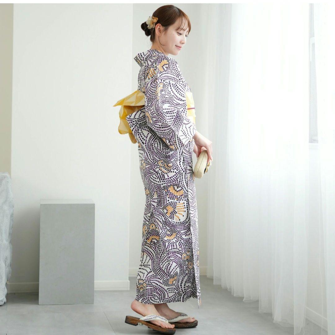 新品 新作 Utatane×ニコアンティーク 浴衣3点セット(帯・下駄)