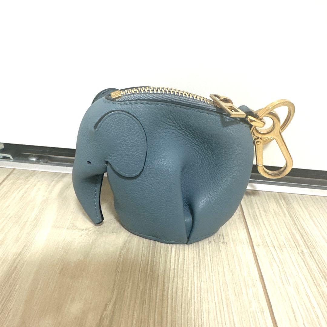 お値下げ‼️美品 ロエベLOEWE ゾウ ケース チャーム ブルー
