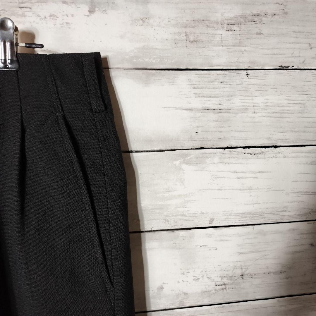 ヨウジヤマモトプールオム スラックス タックパンツ ウールギャバ 黒