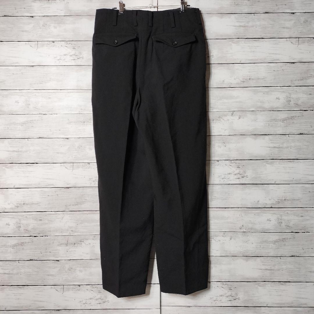 ヨウジヤマモトプールオム スラックス タックパンツ ウールギャバ 黒