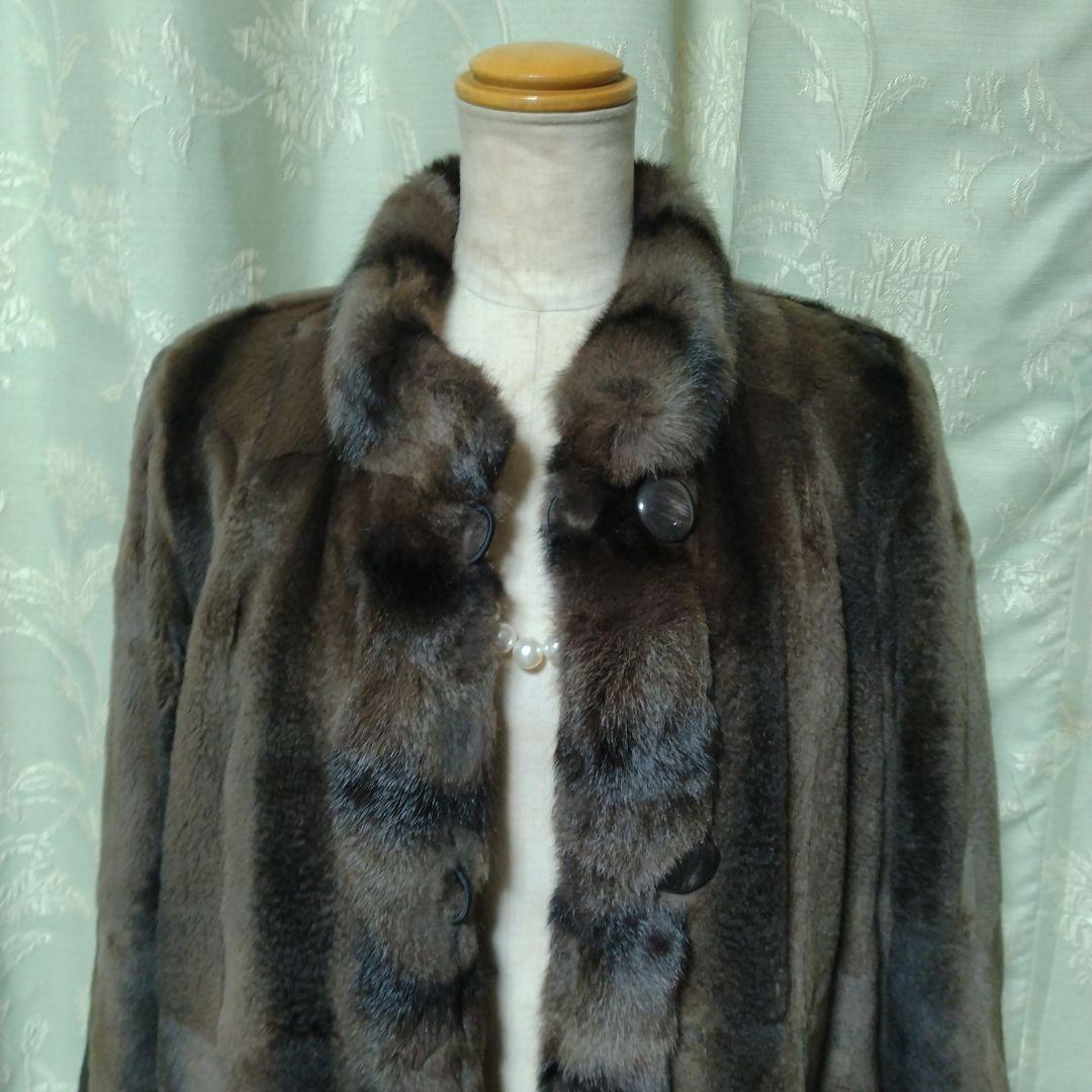 リバーシブル✩ウィーゼルミンク＆ロシアンリス✩ファーコート✩柔らか✩軽い