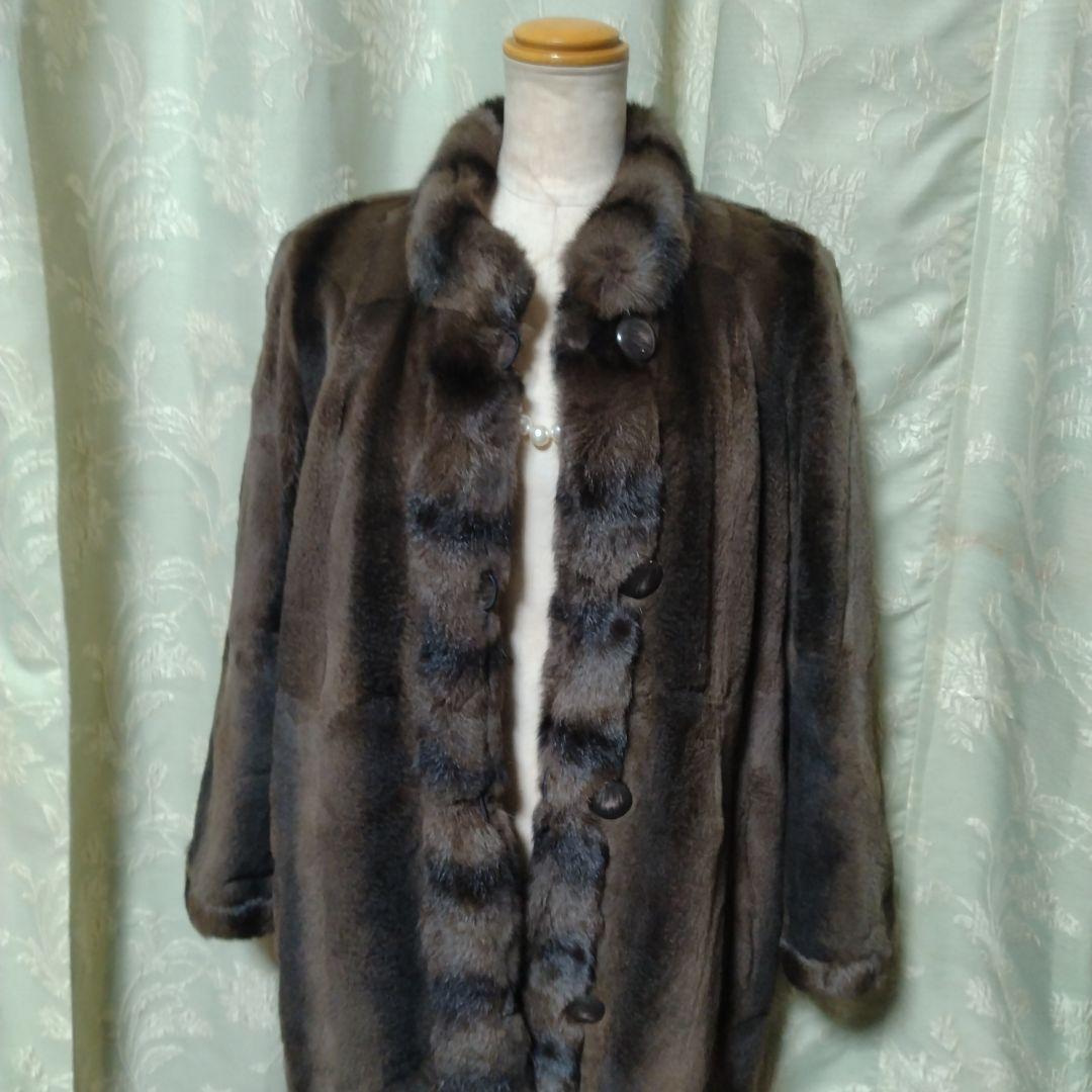 リバーシブル✩ウィーゼルミンク＆ロシアンリス✩ファーコート✩柔らか✩軽い