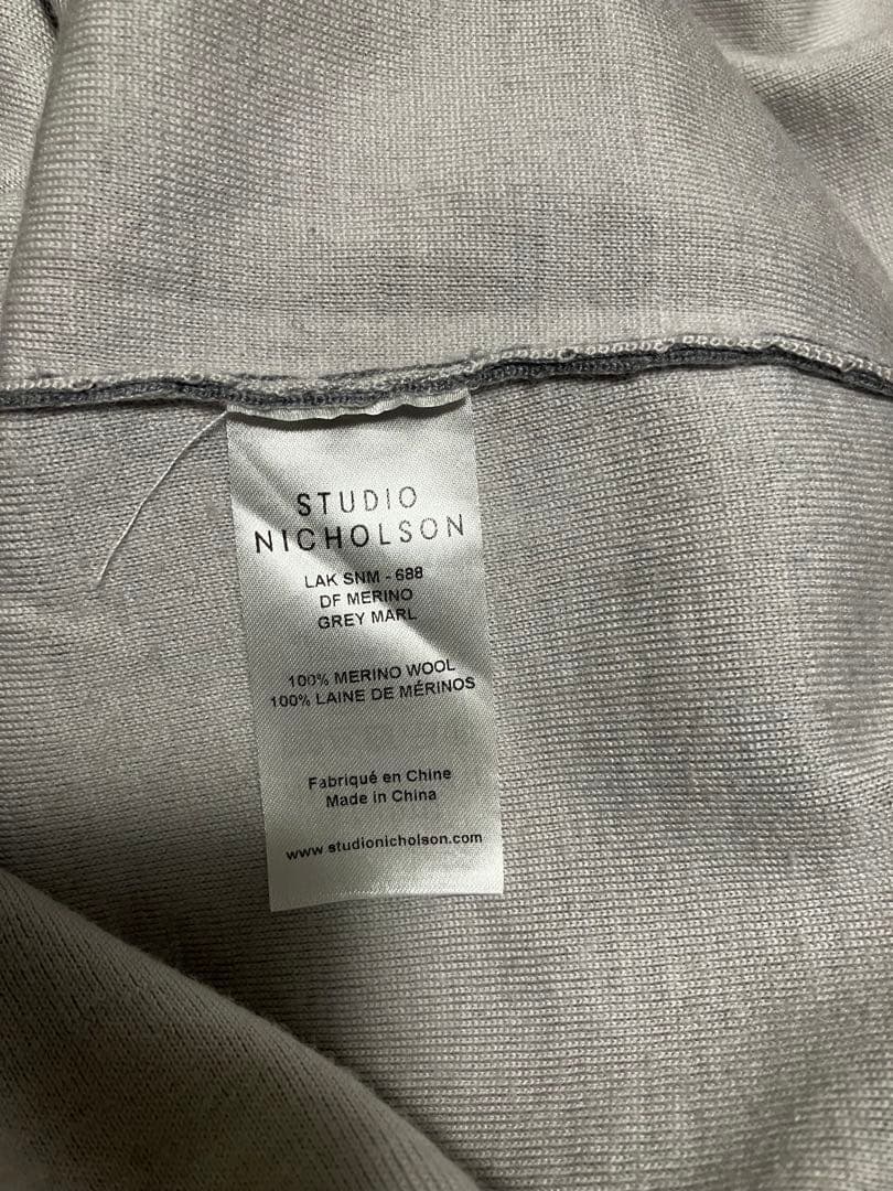 studio nicholson ハーフジップメリノウール　ニット