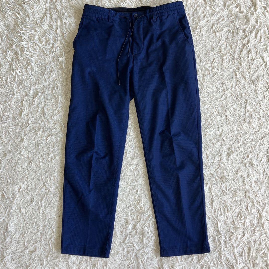 ◎人気デザイン ZARA ブルー系スーツ 軽量 チェック柄 ロゴプレートL 1
