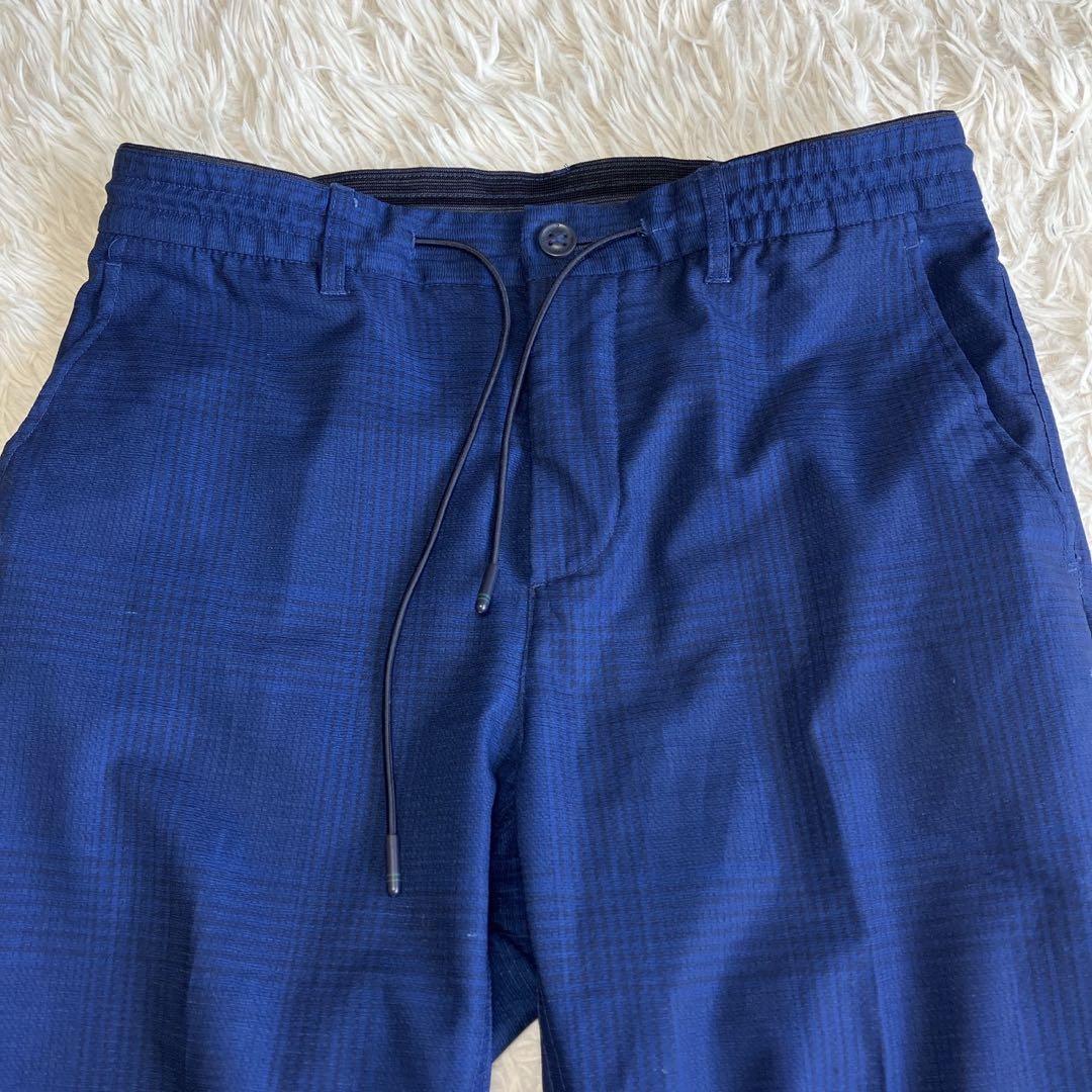 ◎人気デザイン ZARA ブルー系スーツ 軽量 チェック柄 ロゴプレートL 1