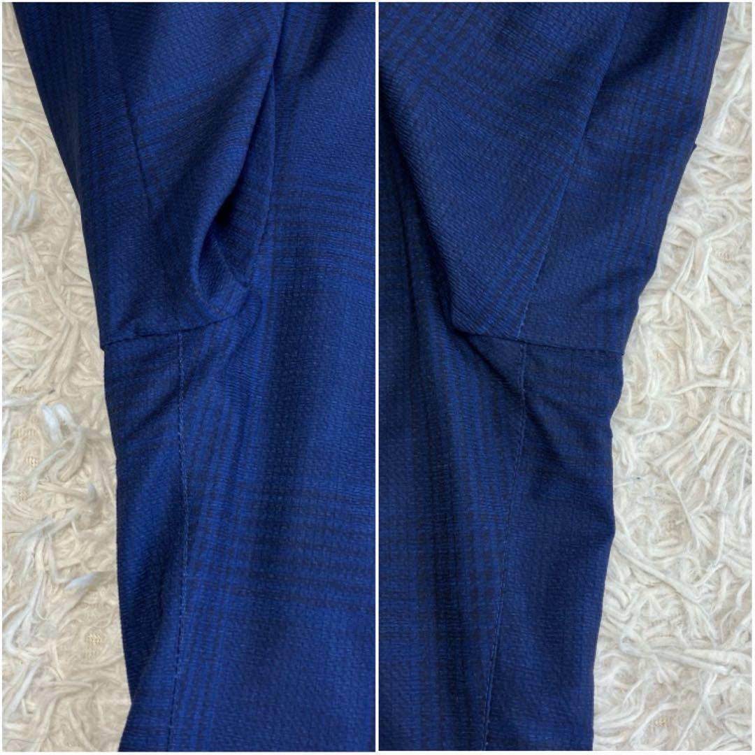◎人気デザイン ZARA ブルー系スーツ 軽量 チェック柄 ロゴプレートL 1