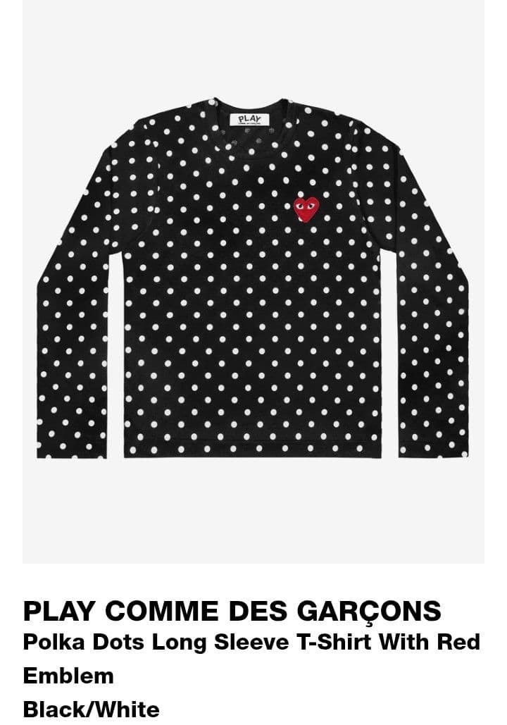 XS コムデギャルソン　PLAY ドット柄 長袖TシャツXS サイズ