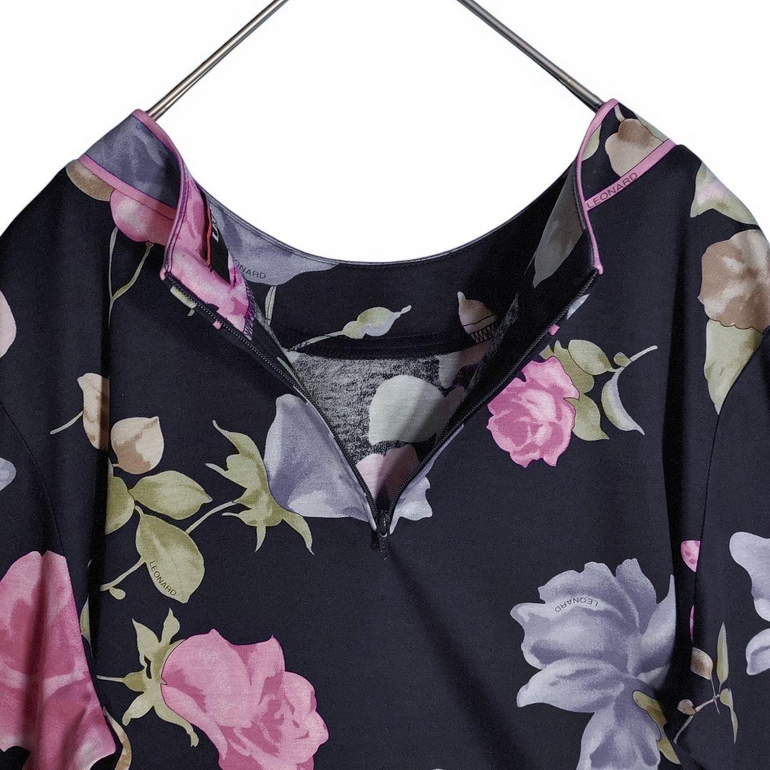 ☆ LEONARD レオナール ローズ柄 長袖 カットソー ☆