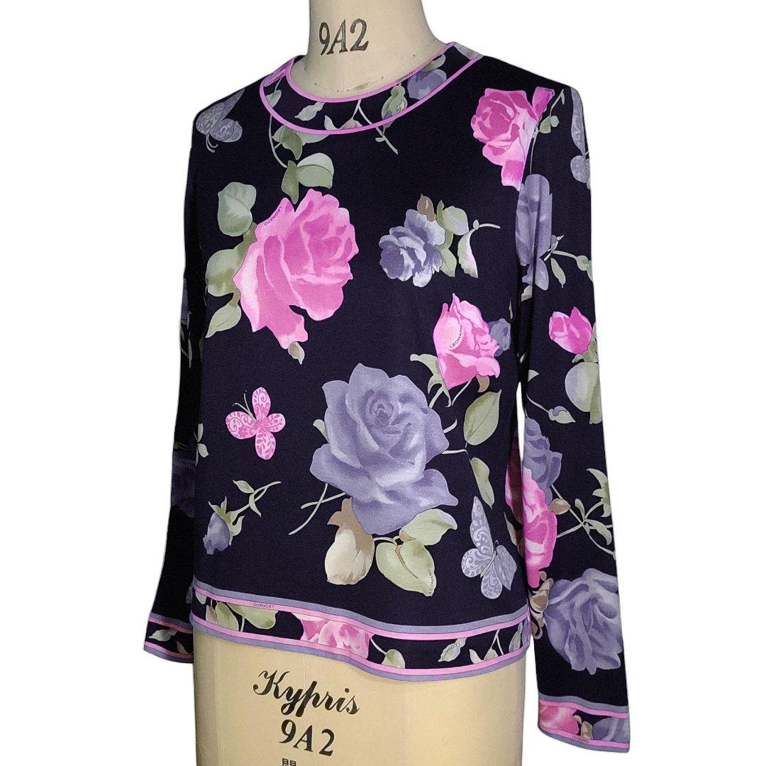 ☆ LEONARD レオナール ローズ柄 長袖 カットソー ☆