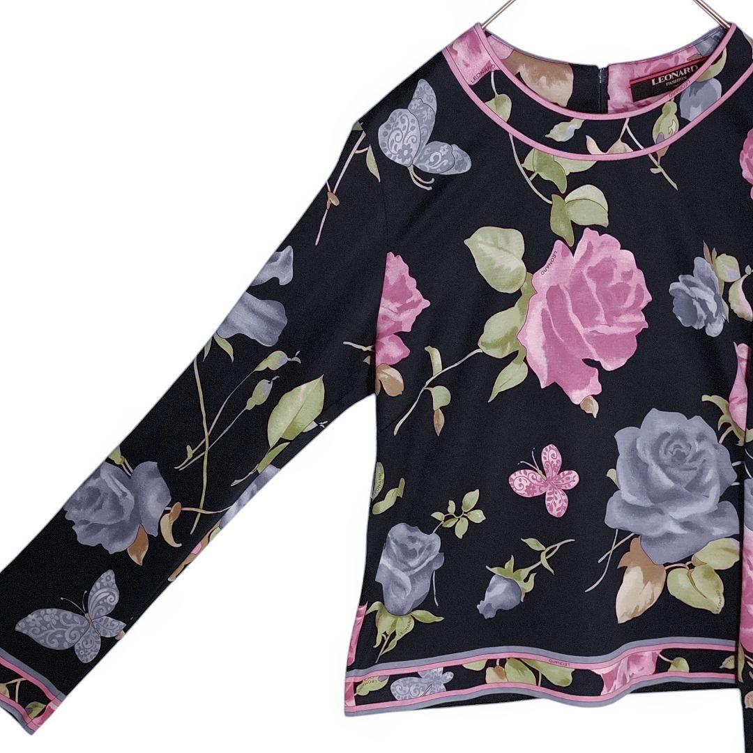 ☆ LEONARD レオナール ローズ柄 長袖 カットソー ☆