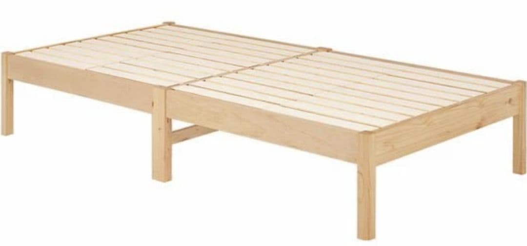 組み立て簡単　耐荷重350kg 宮無しシングルベッドフレーム　NA色