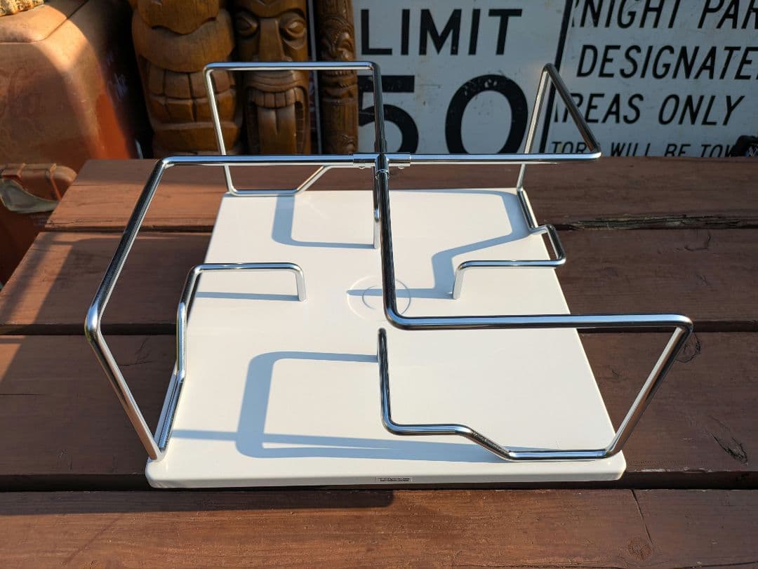 【未使用品】インダストリアル　　卓上回転帳簿立　ブックスタンド　本棚　スチール製