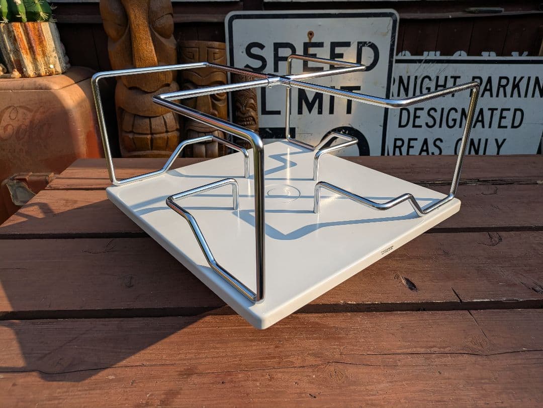 【未使用品】インダストリアル　　卓上回転帳簿立　ブックスタンド　本棚　スチール製