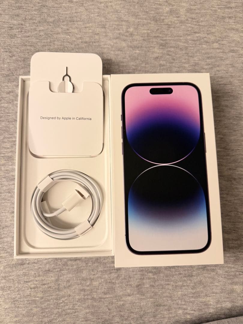 極美品 iphone14 pro 256gb ケース付き ディープパープル