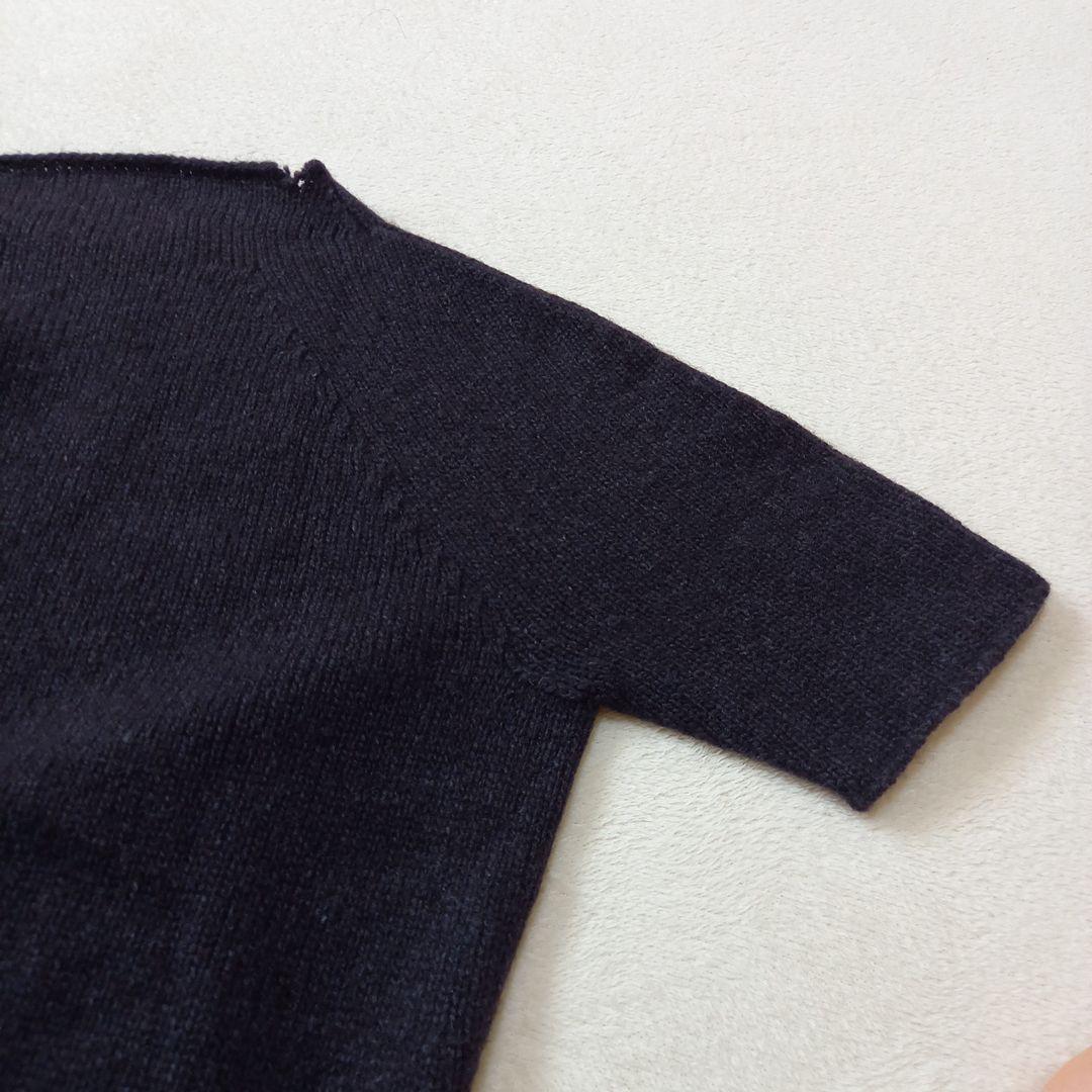 【HERMES 】ルメール期 ヤク100% 半袖ニットワンピース グレー 36