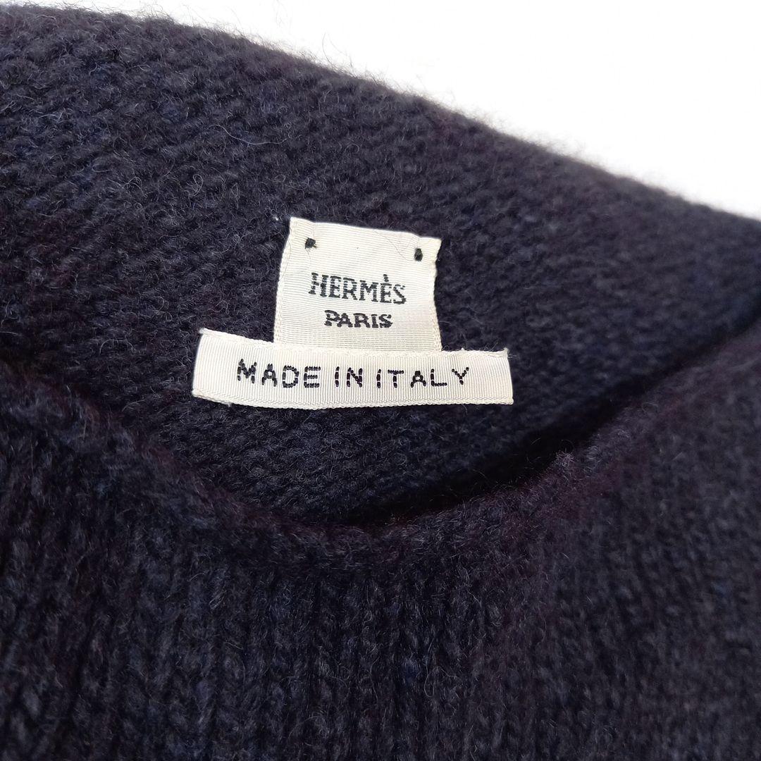 【HERMES 】ルメール期 ヤク100% 半袖ニットワンピース グレー 36