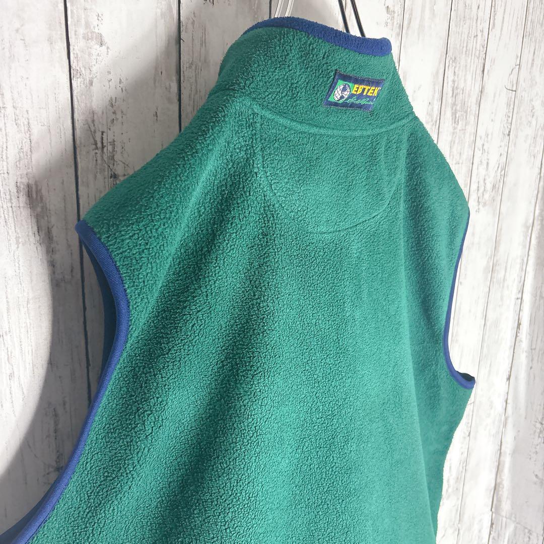 エディーバウアー EBTEK フリースベスト XL グリーン 90s 古着