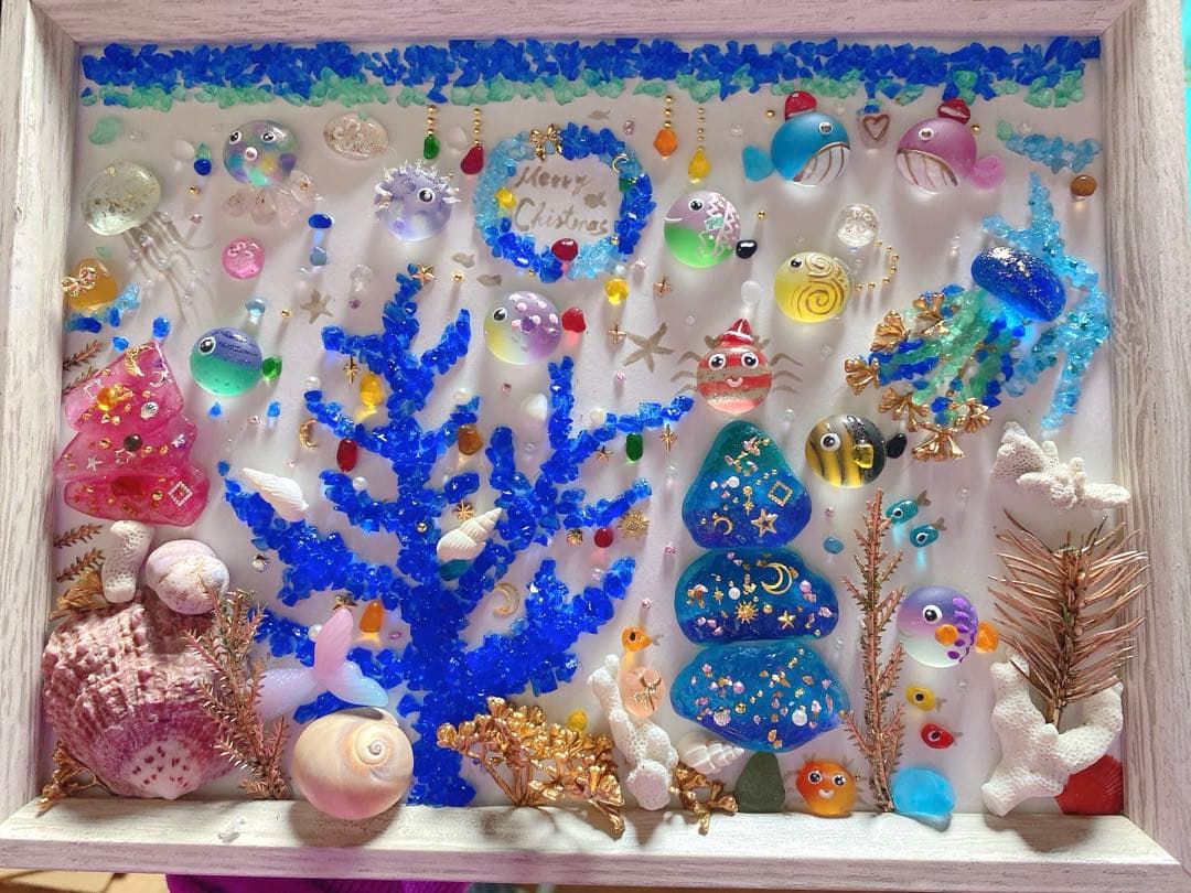 inuinu様　2点お纏め　海のクリスマス❣️ガラス　シーグラスアート