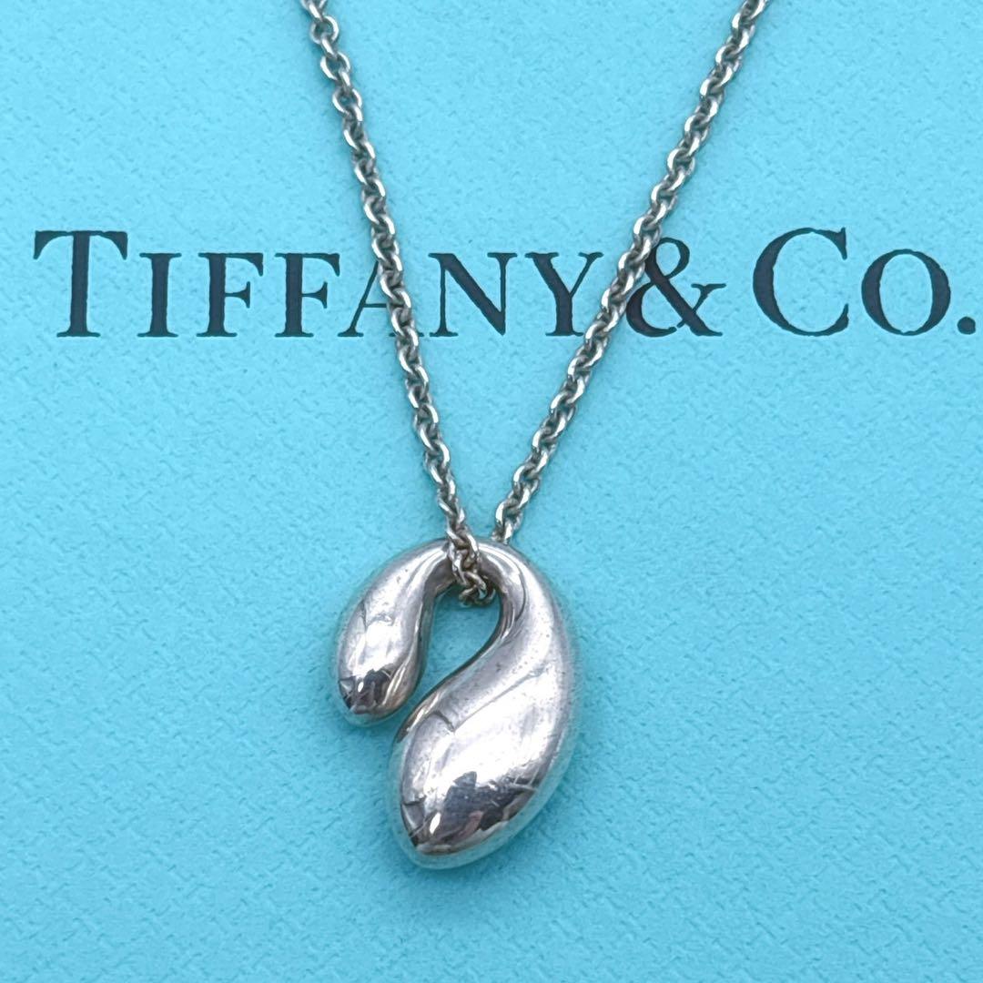 美品◎ティファニー ダブルティアドロップ ネックレス ペンダント シルバー925