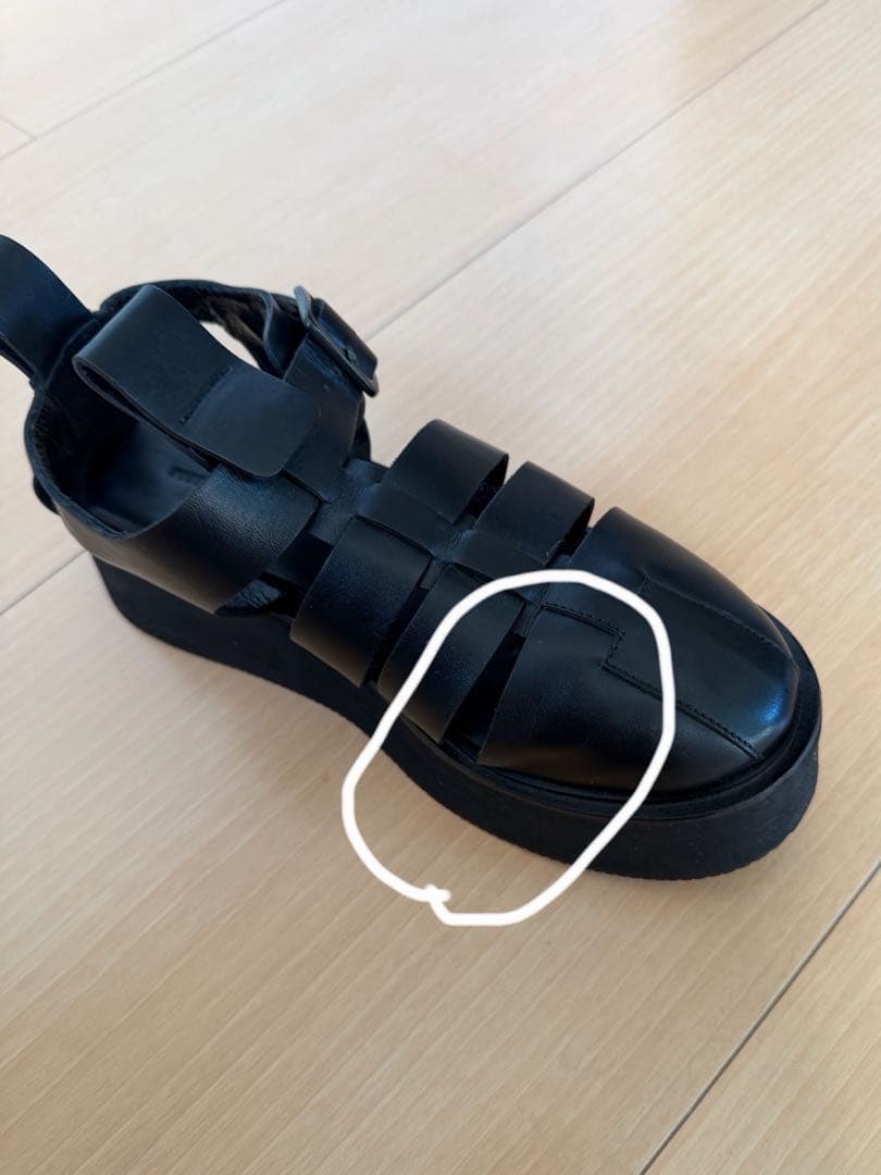 【美品】ph7+ 厚底グルガサンダル　BK 37