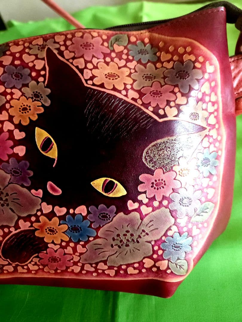 未使用保管品CATWALK OIKAWA猫×花柄 日本製 ショルダーバッグ