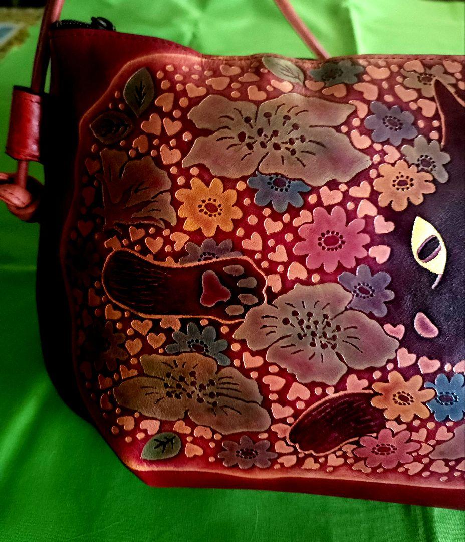 未使用保管品CATWALK OIKAWA猫×花柄 日本製 ショルダーバッグ