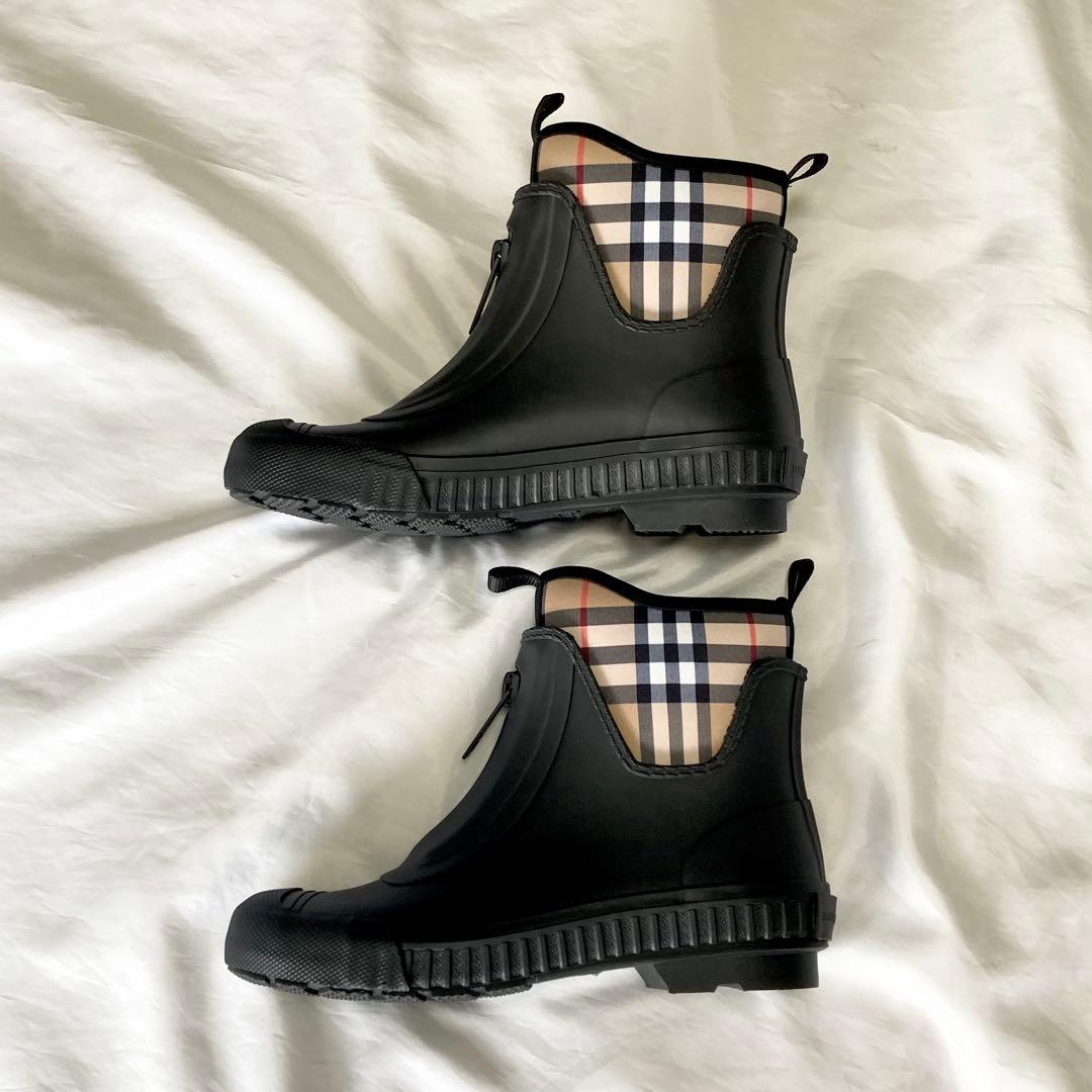 新品　バーバリー　ヴィンテージチェック　ブーツ　FLINTONレインブーツ