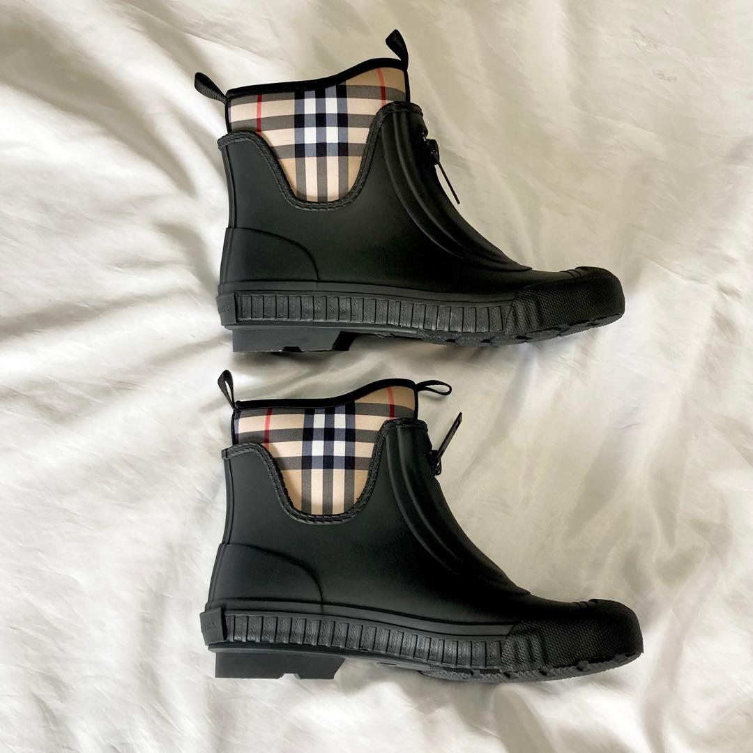 新品　バーバリー　ヴィンテージチェック　ブーツ　FLINTONレインブーツ