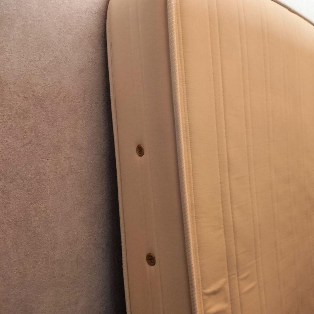 【フレンチ茶】クイーンサイズ　ベットフレーム ＆ マットレス　カバーあり