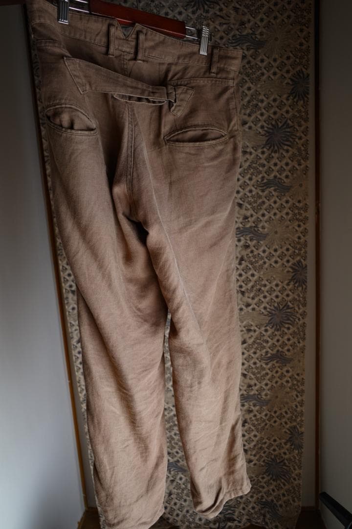 ガーメントリプロダクションオブワーカーズ リネンパンツ シンチバックM