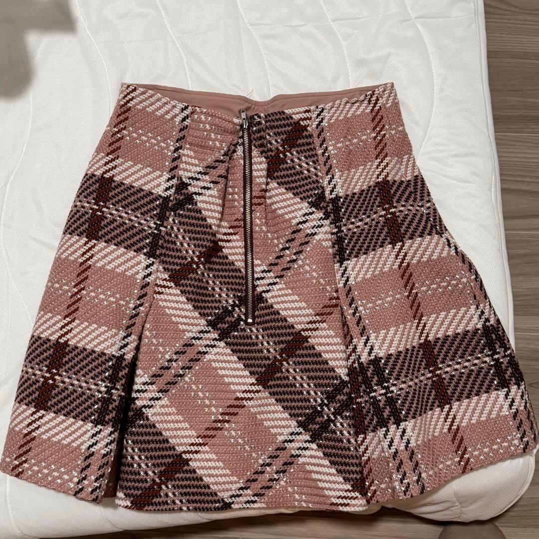 ロービングチェックミニスカート　SNIDEL スナイデル　ピンク