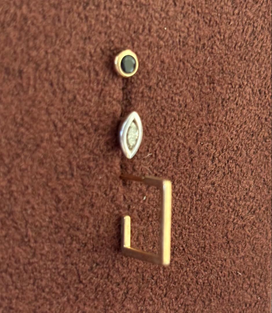 RUGIADA ルジアダ　18金　片耳用ピアス　3種類セット