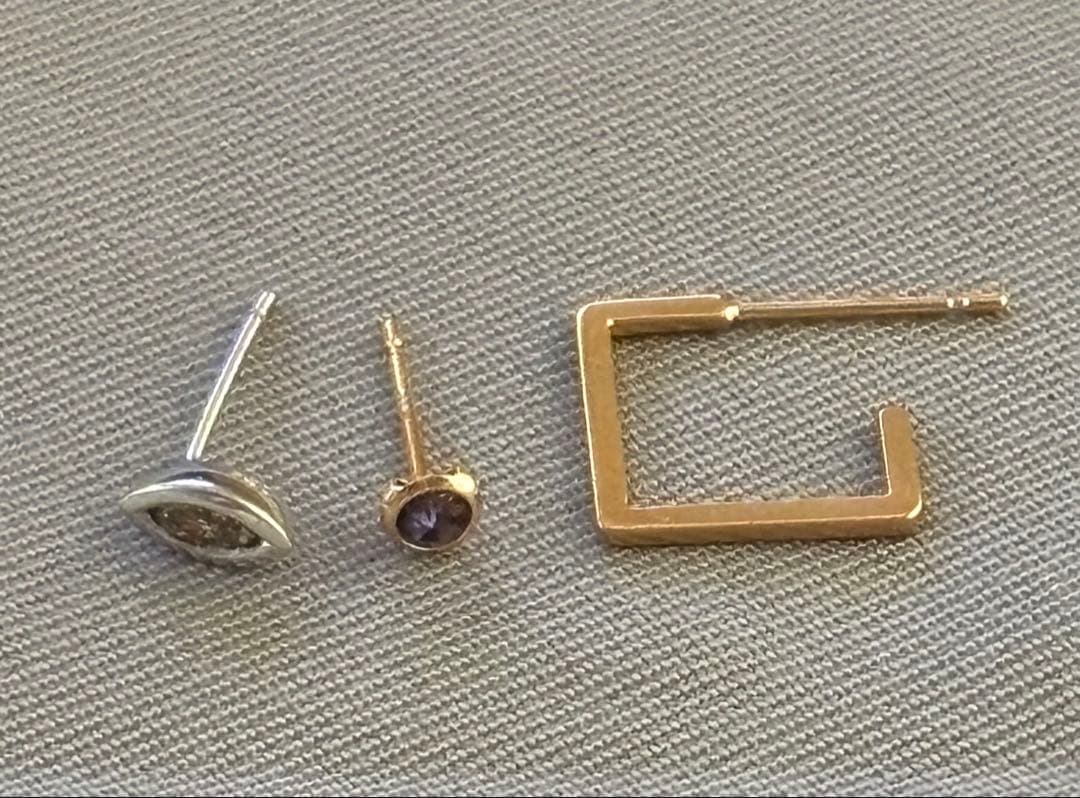 RUGIADA ルジアダ　18金　片耳用ピアス　3種類セット