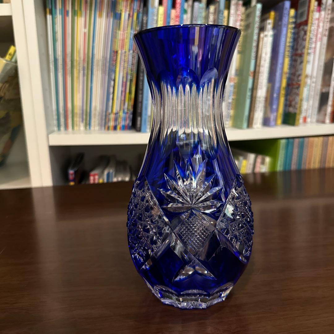 江戸切子　花器　南端久司　伝統工芸品　新品未使用