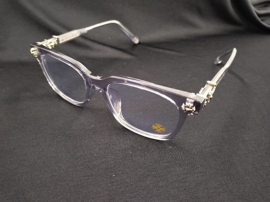 シルバー装飾付きスモーククリアフレーム　サングラス　クロムハーツ好きに！