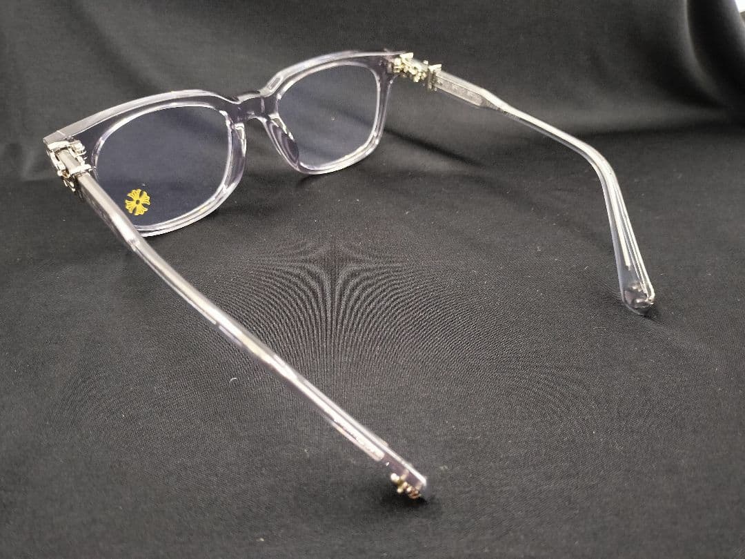 シルバー装飾付きスモーククリアフレーム　サングラス　クロムハーツ好きに！