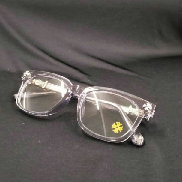 シルバー装飾付きスモーククリアフレーム　サングラス　クロムハーツ好きに！