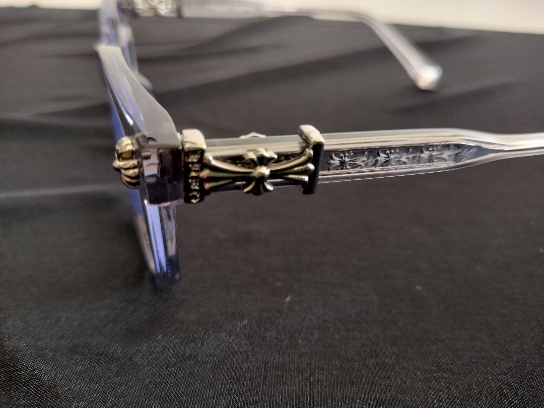 シルバー装飾付きスモーククリアフレーム　サングラス　クロムハーツ好きに！