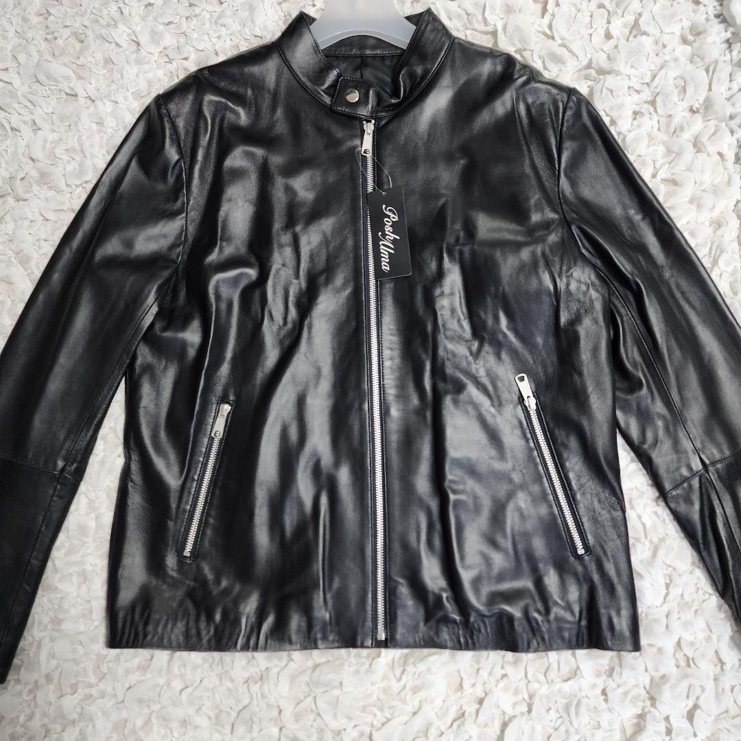 りんご新品未使用 ポッシュアロマ シングルライダース レザージャケットXL