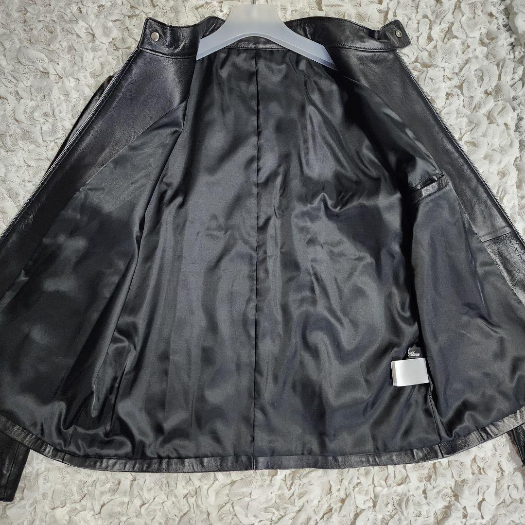 りんご新品未使用 ポッシュアロマ シングルライダース レザージャケットXL