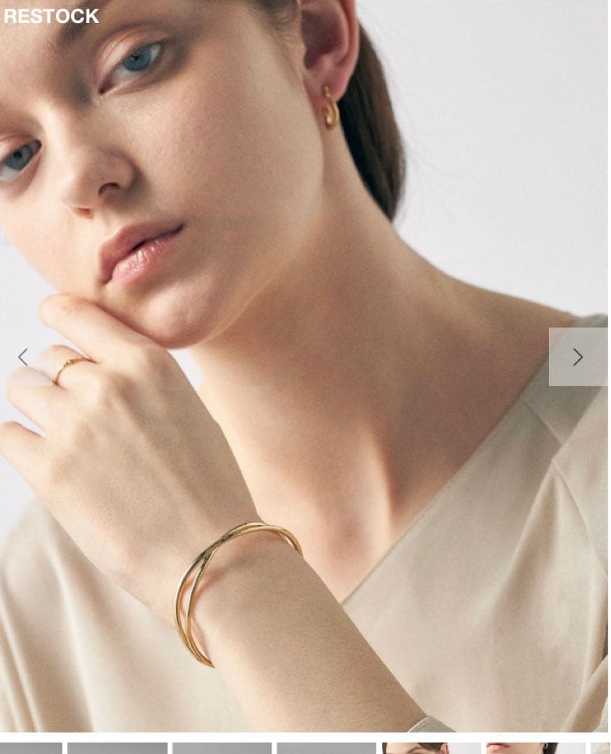 ete エテ　ゴールド クロス バングル　シルバー925