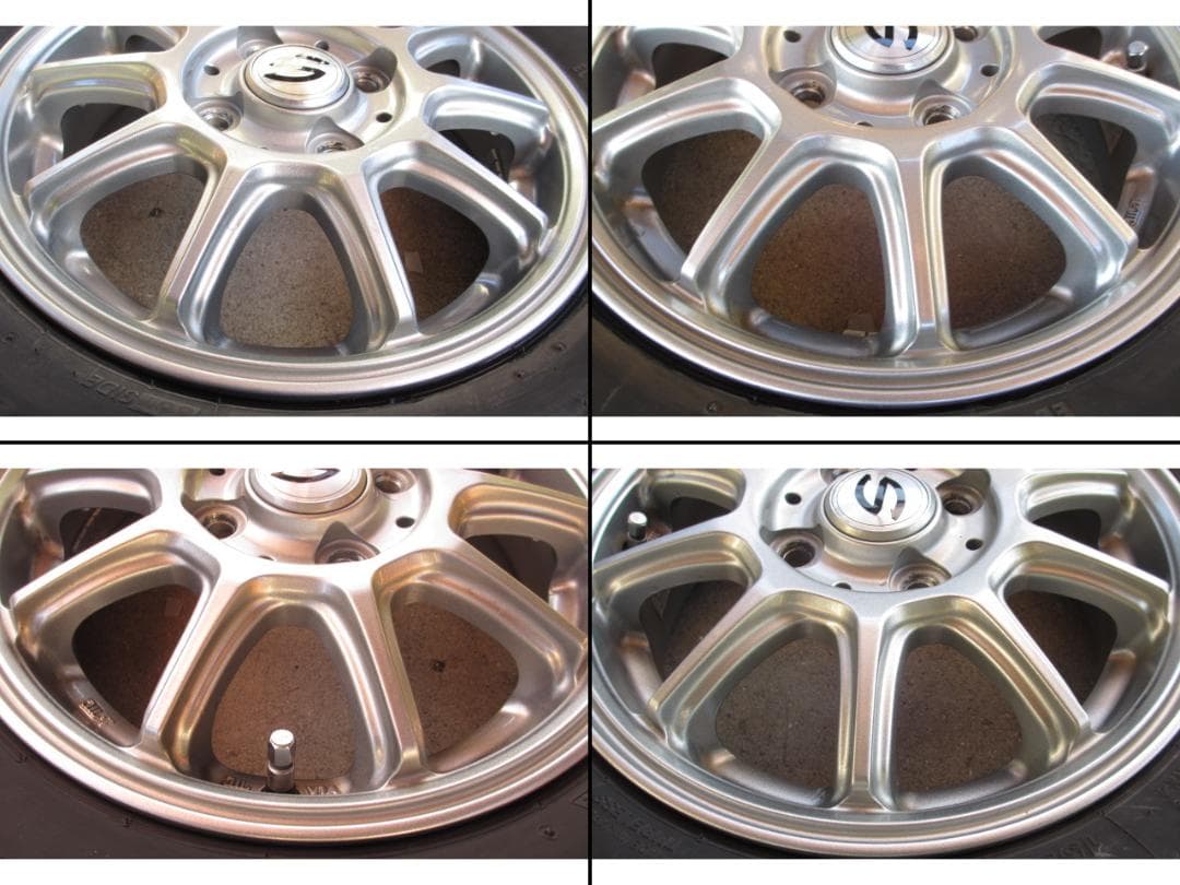 社外 13インチ アルミ ホイール PCD100 4穴 4本 155/65R13