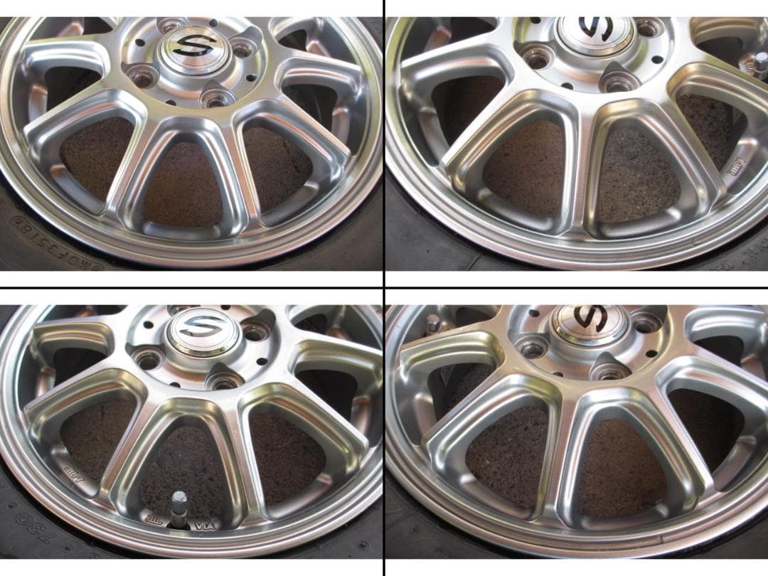 社外 13インチ アルミ ホイール PCD100 4穴 4本 155/65R13