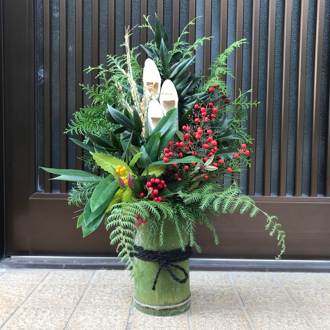 みゅみゅ さま リクエスト品　門松　お正月　竹　青竹　藁付き門松とお正月セット