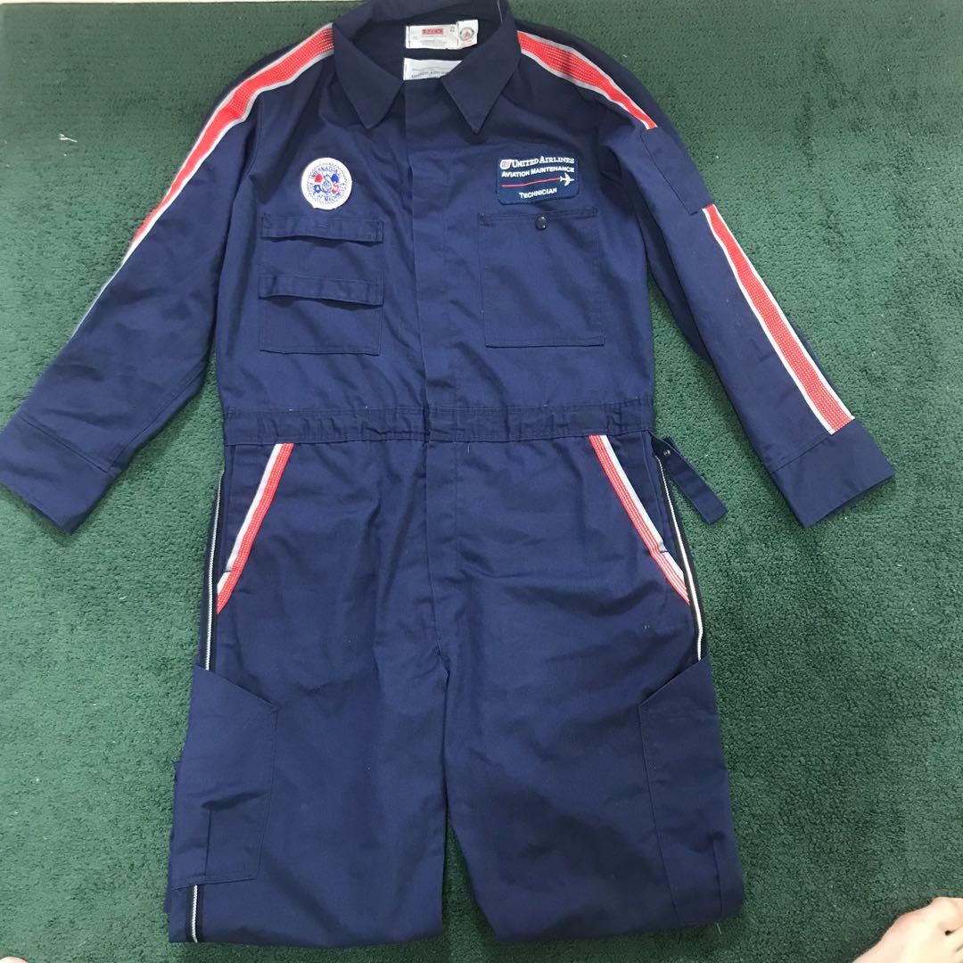 希少　ユナイテッド航空　整備士　メカニック　つなぎ　オーバーオール　年代物