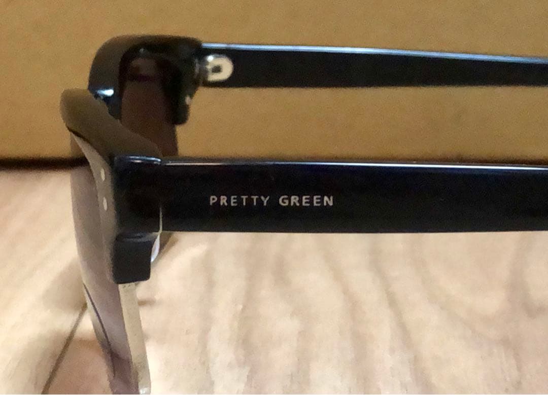 新品 Pretty Green サングラス ブラック ハーフリム メガネ 眼鏡