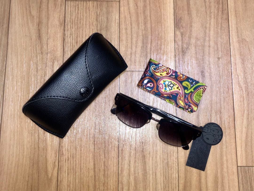 新品 Pretty Green サングラス ブラック ハーフリム メガネ 眼鏡