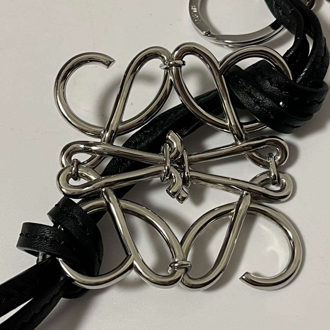 ✨未使用級✨　LOEWE チャーム　キーホルダー　アナグラム　レザー　　黒