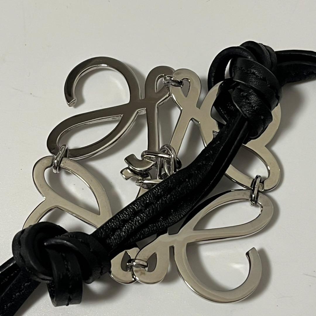 ✨未使用級✨　LOEWE チャーム　キーホルダー　アナグラム　レザー　　黒