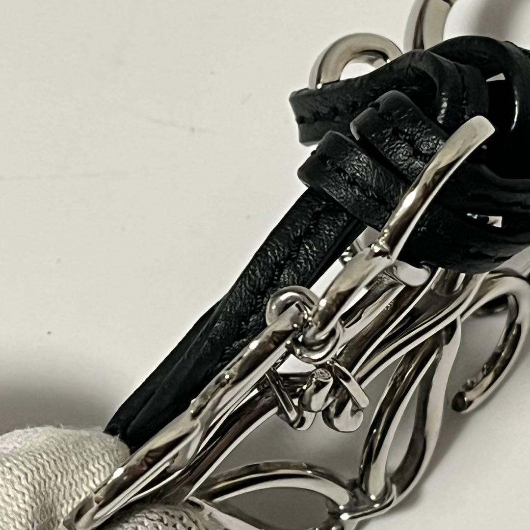 ✨未使用級✨　LOEWE チャーム　キーホルダー　アナグラム　レザー　　黒